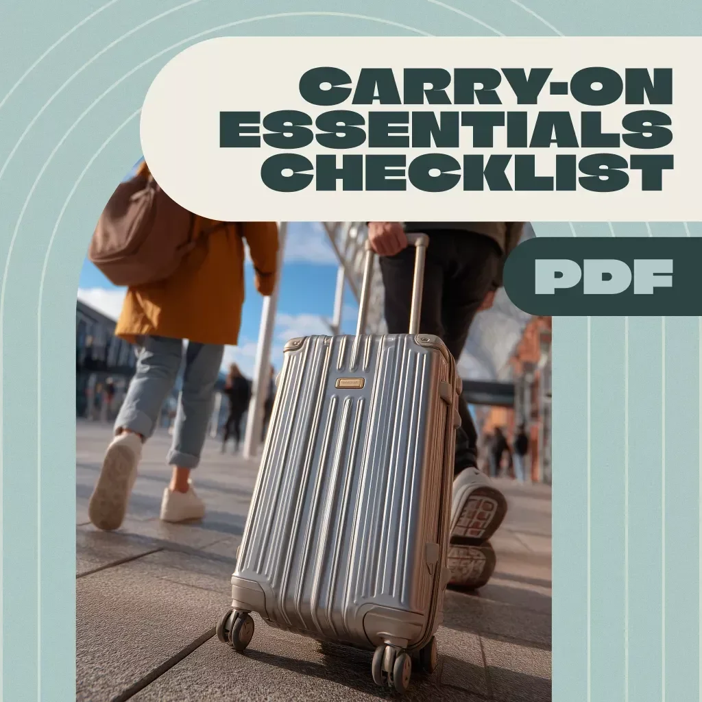 Carry-On Essentials Checklist | Printable Travel Packing Guide | Digital Download for Stress-Free Flights