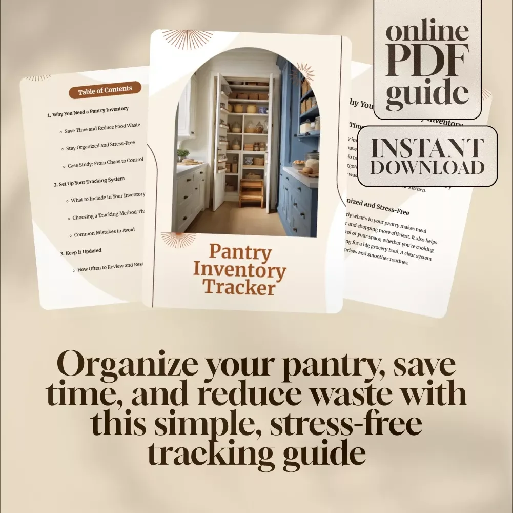 Pantry Inventory Tracker | Printable & Digital Guide for Kitchen Organization, Meal Planning, and Food Waste Reduction | Instant Download eBook & Checklist