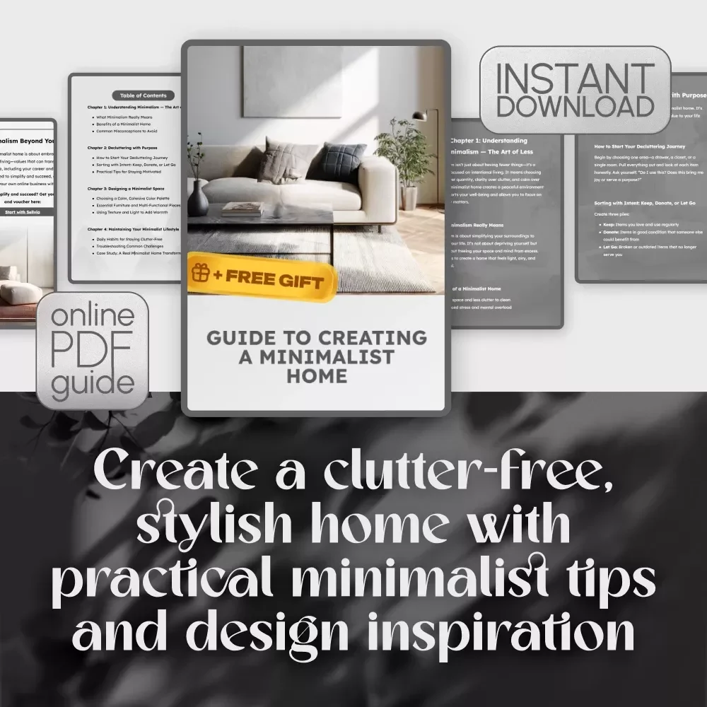 Guide to Creating a Minimalist Home | Digital Download Decluttering & Interior Design eBook for Simple, Clutter-Free Living