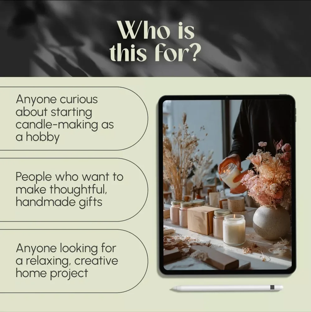 Candle-Making at Home: Starter Guide | DIY Candle Making for Beginners | Digital Download eBook & Checklist