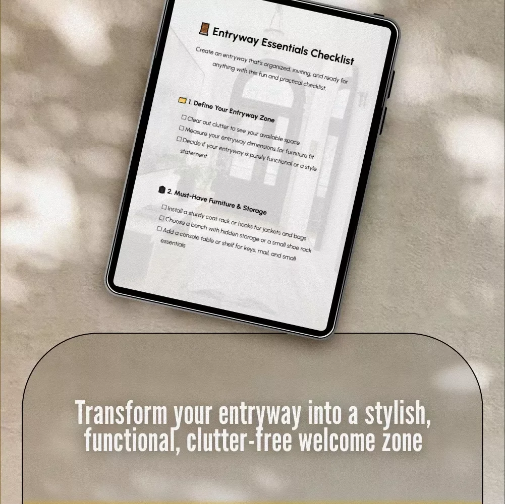 Entryway Essentials Checklist | Printable Home Organization Guide | Minimalist Decor Planning | Instant Digital Download