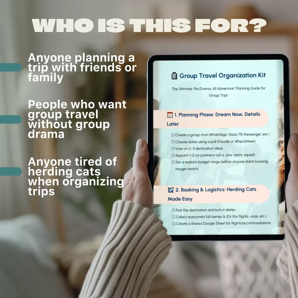 Group Travel Organization Kit | Printable Group Trip Checklist & Planning Guide | Digital Download for Stress-Free Vacation Planning