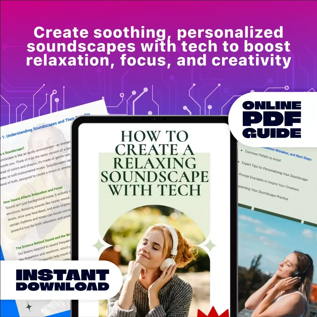 How to Create a Relaxing Soundscape with Tech | Digital Guide for Mindfulness, Focus, and Ambient Sound Design | eBook Download for Stress Relief & Creativity