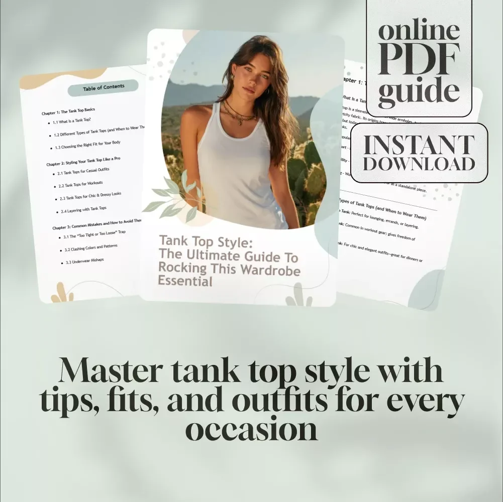 Tank Top Style: The Ultimate Guide to Rocking This Wardrobe Essential | How to Wear a Tank Top eBook, Styling Tips, Outfit Ideas & Layering Guide