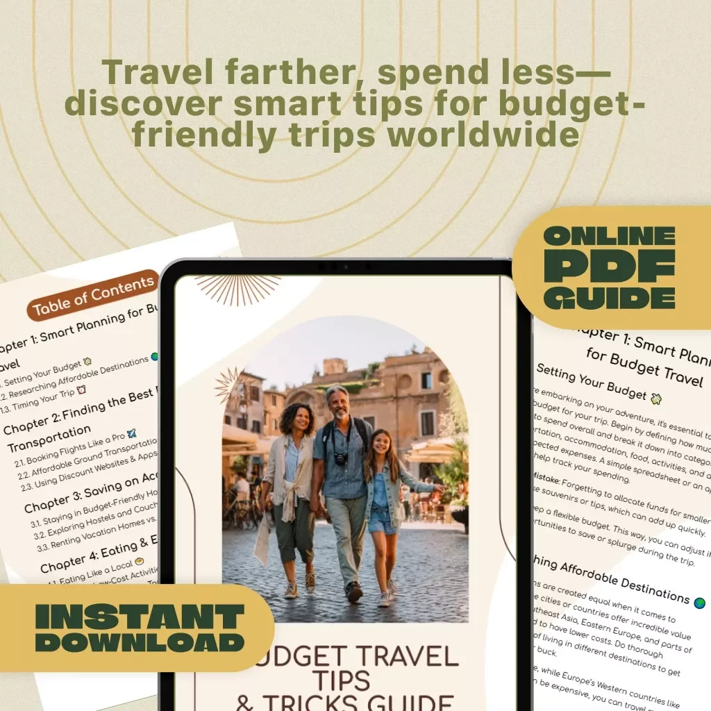 Budget Travel Tips & Tricks Guide | Digital Download eBook for Affordable Vacations, Cheap Flights, Budget Accommodation & Money-Saving Travel Hacks | Budget Travel Guide Checklist for Smart Travelers