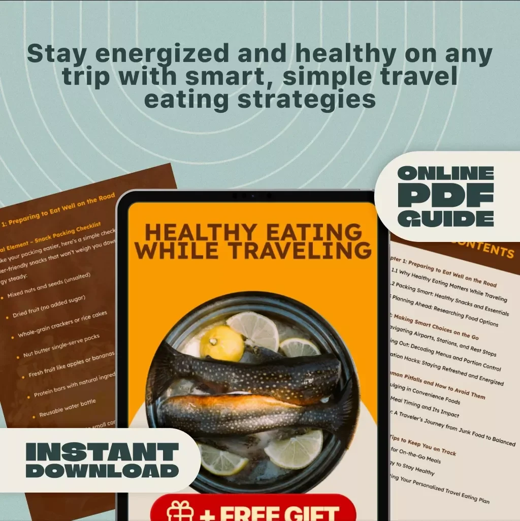 Healthy Eating While Traveling Guide | Digital Download for On-the-Go Nutrition, Travel Meal Planning & Healthy Snacks