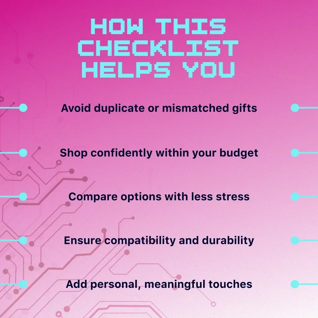 Electronics Gift-Giving Checklist | Digital Download eBook Guide for Choosing Tech Presents | Printable Holiday & Birthday Gift Planner for Gadget Lovers (Instant Download)