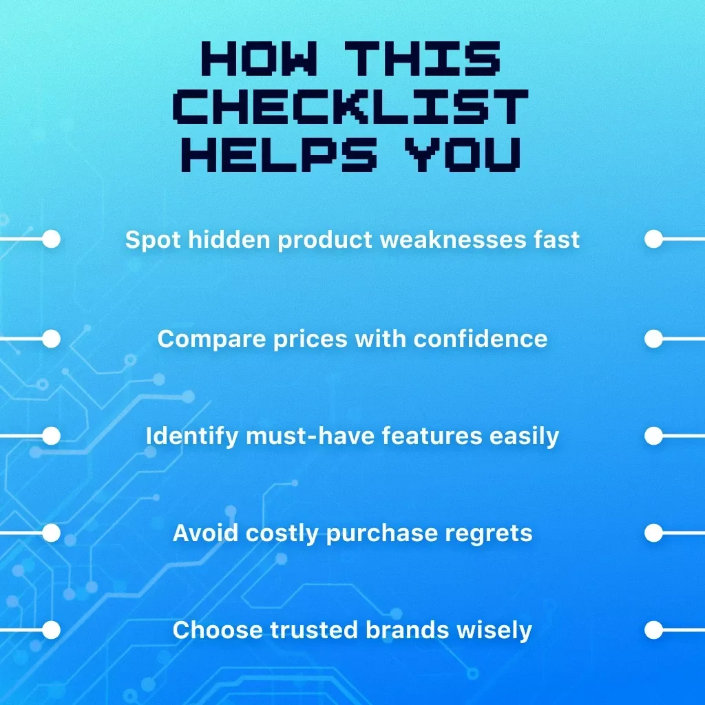Pre-Purchase Features Comparison Checklist | Digital Download eBook Guide | Product Quality, Price & Value, Features, Reviews, Brand Reputation | KEYWORDS