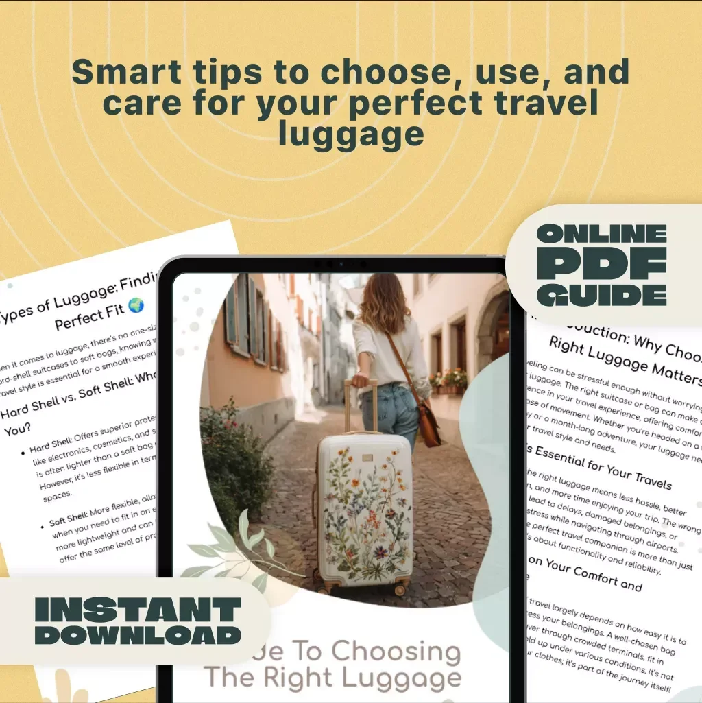 Guide to Choosing the Right Luggage | Digital Travel Guide for Carry-On, Checked & Specialty Bags | eBook for Travelers 🧳🌍