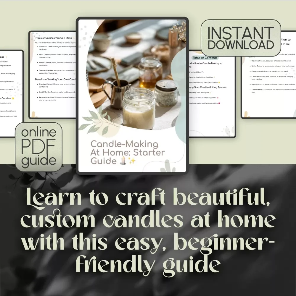 Candle-Making at Home: Starter Guide | DIY Candle Making for Beginners | Digital Download eBook & Checklist