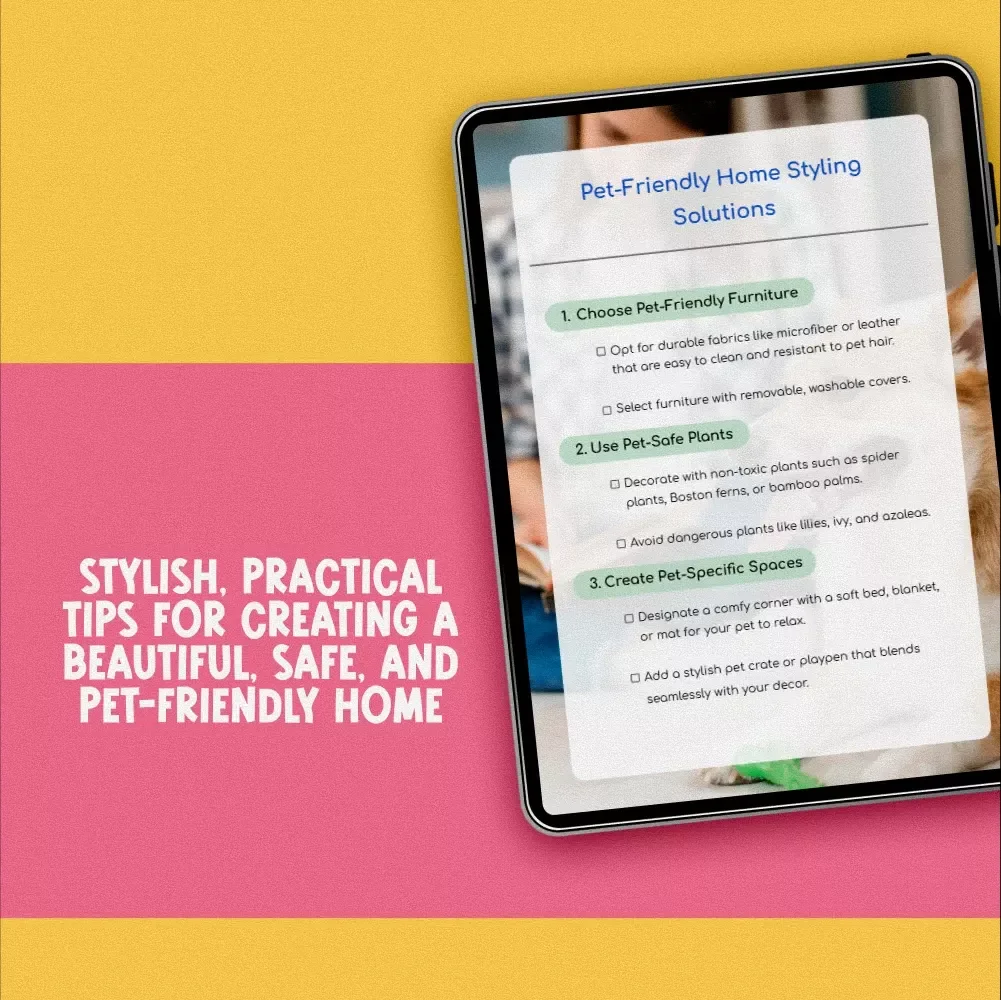 Pet-Friendly Home Styling Solutions | Digital Guide for Stylish, Pet-Safe Interiors, eBook & Checklist for Cat and Dog Owners