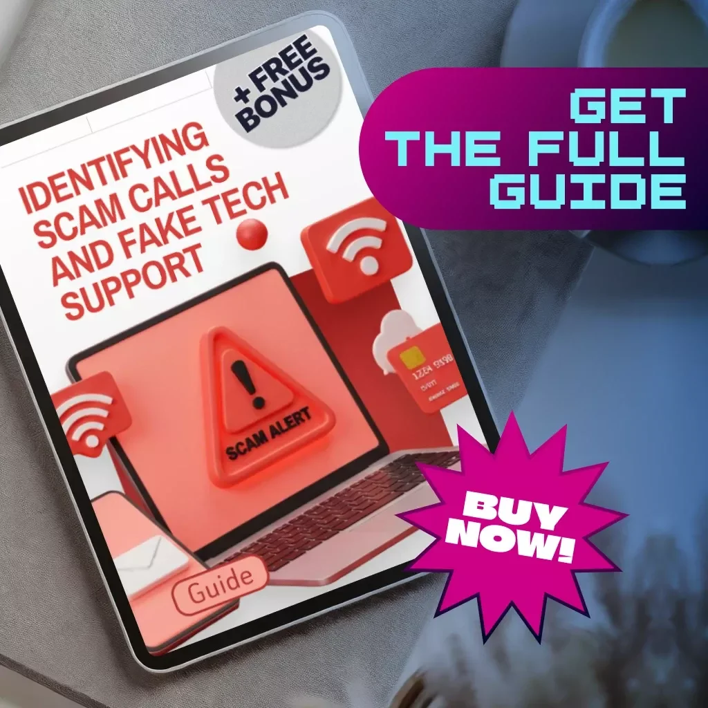 Identifying Scam Calls and Fake Tech Support | Digital Guide | How to Spot, Avoid, and Report Scams | Online Safety eBook | Instant Download KEYWORDS