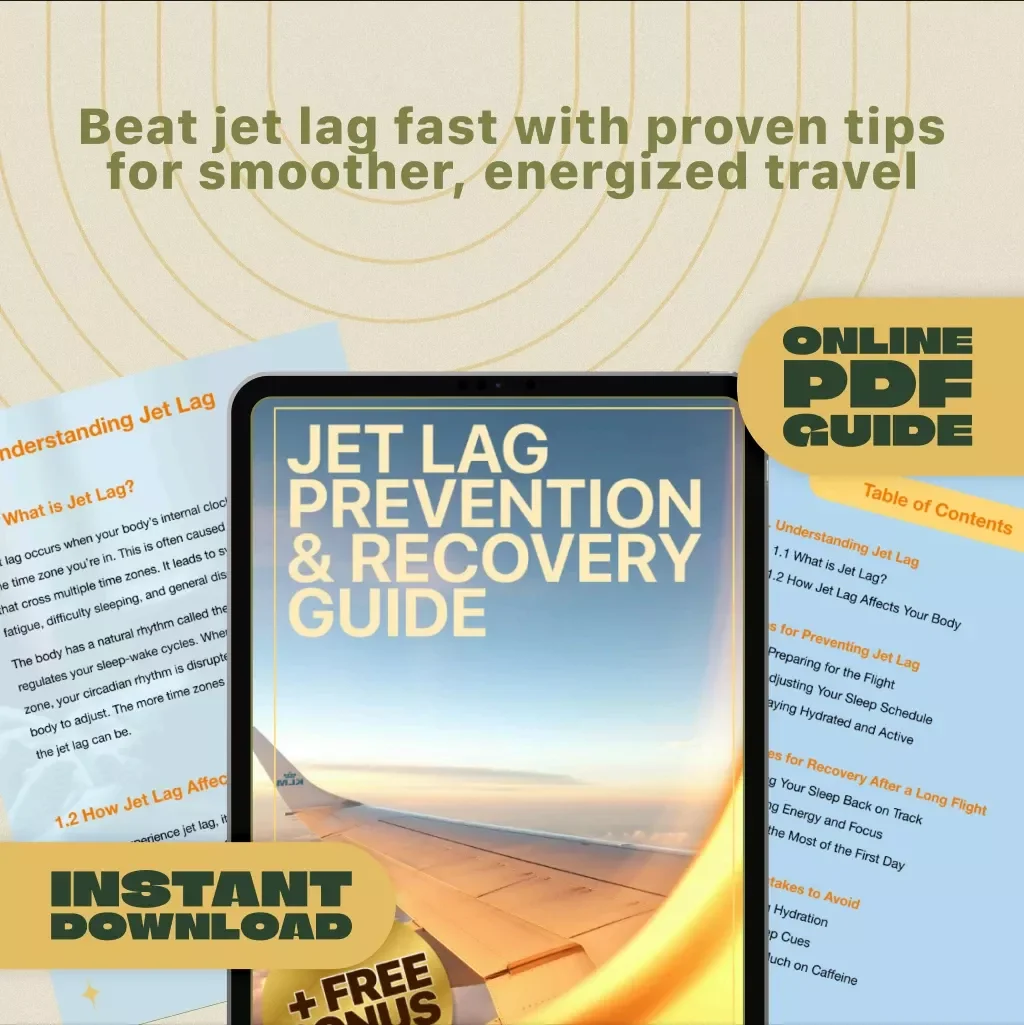 Jet Lag Prevention & Recovery Guide | Digital Download Travel Wellness eBook for Frequent Flyers, Long-Haul Flights, and International Travelers