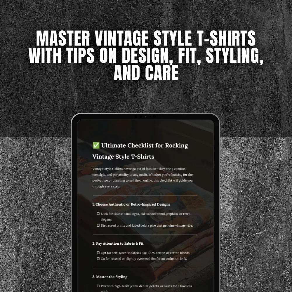 Ultimate Checklist for Rocking Vintage Style T-Shirts: Your Complete Guide to Vintage Style T-Shirts, Authentic Retro Looks & Effortless Styling