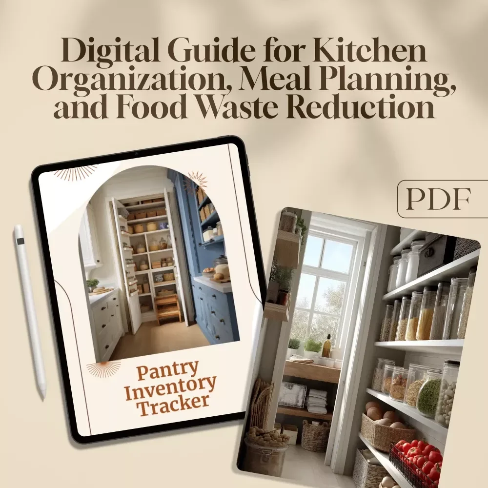 Pantry Inventory Tracker | Printable & Digital Guide for Kitchen Organization, Meal Planning, and Food Waste Reduction | Instant Download eBook & Checklist