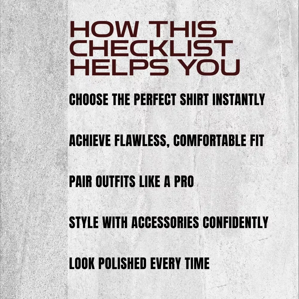 Shirt Styling Made Simple: Your Ultimate Go-To Checklist | Digital Download Guide for How to Style a Shirt, Outfit Pairing, and Accessorizing Tips