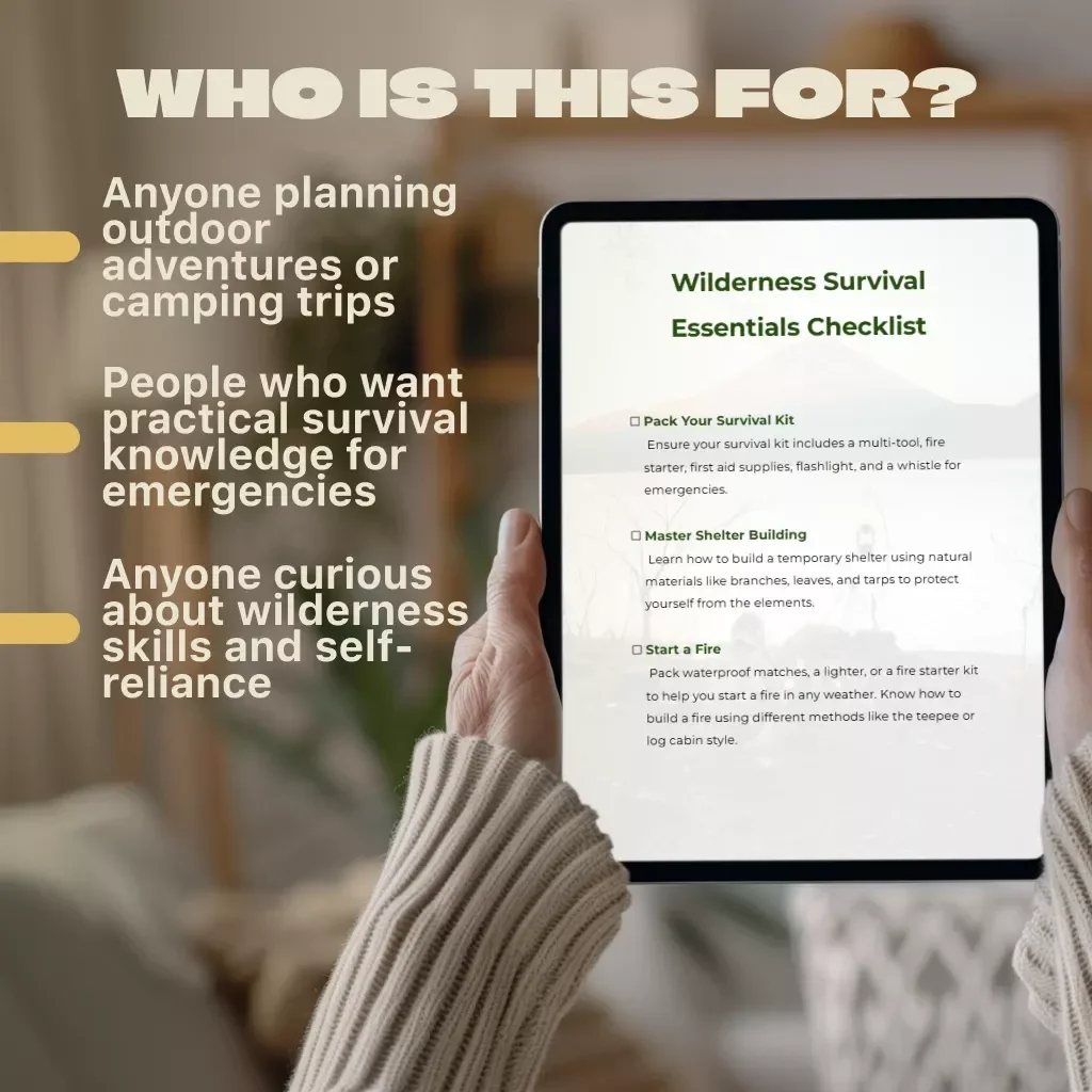Wilderness Survival Essentials Checklist | Digital Download Survival Guide, eBook & Prep List for Outdoor Adventures, Hiking & Emergency Preparedness