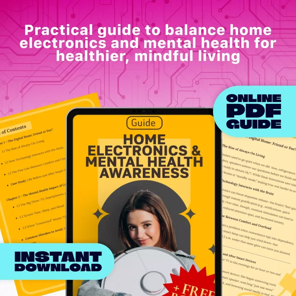 Home Electronics & Mental Health Awareness Guide | Digital Download | eBook for Tech-Life Balance, Digital Wellness & Mindful Living