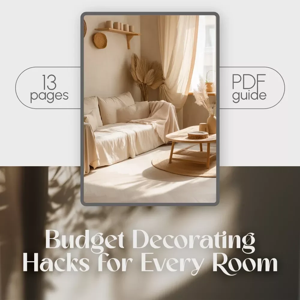 Budget Decorating Hacks for Every Room | Printable & Digital Home Décor Guide | Affordable Interior Design Tips, DIY Ideas, Checklist & Planner