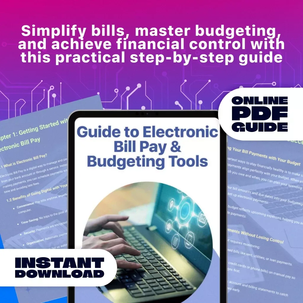 Guide to Electronic Bill Pay & Budgeting Tools | Digital Download eBook | Personal Finance, Money Management, Budget Planner, Online Bill Pay, Financial Success Guide