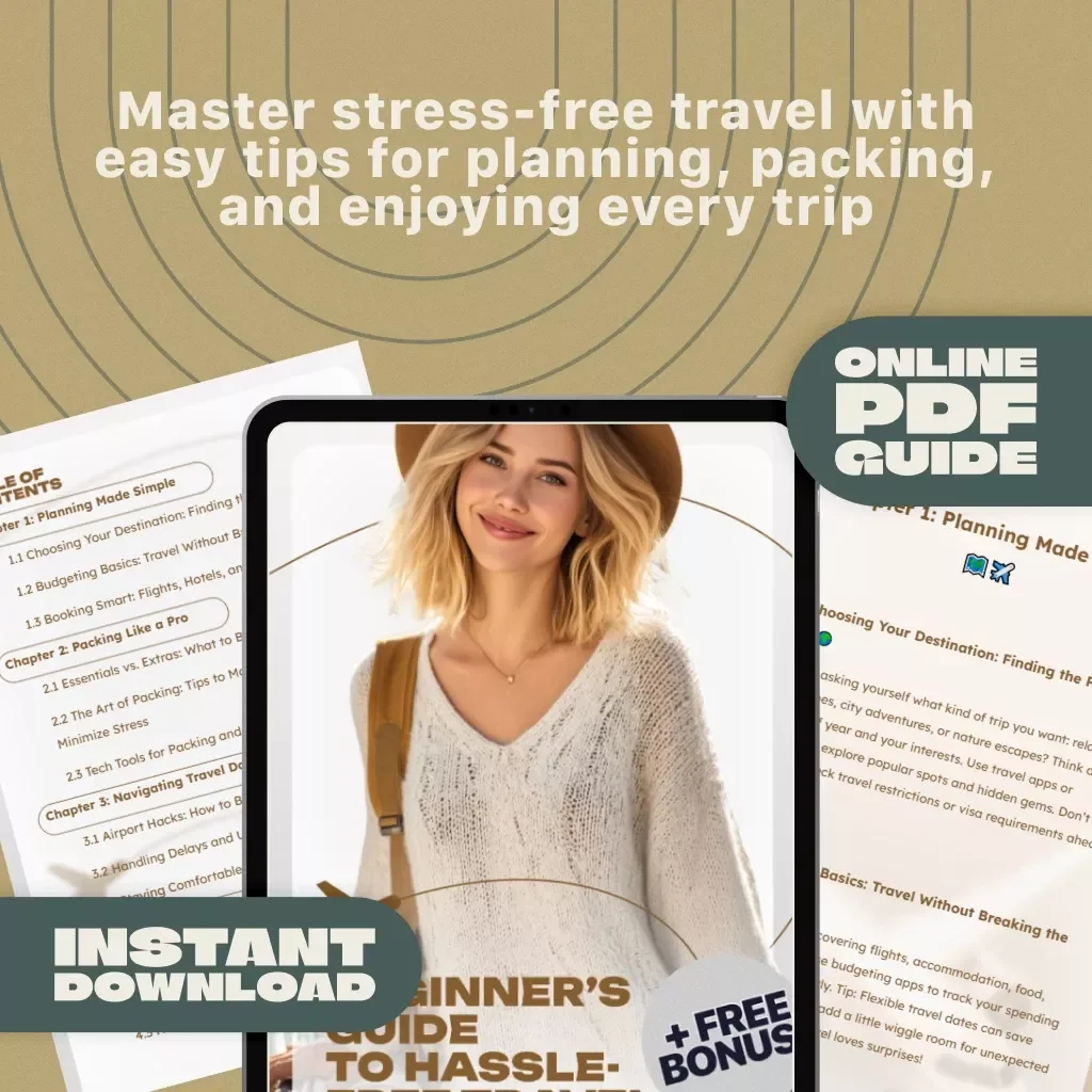 Beginner’s Guide to Hassle-Free Travel | Digital Download Travel Guide, eBook & Checklist for Stress-Free Adventures