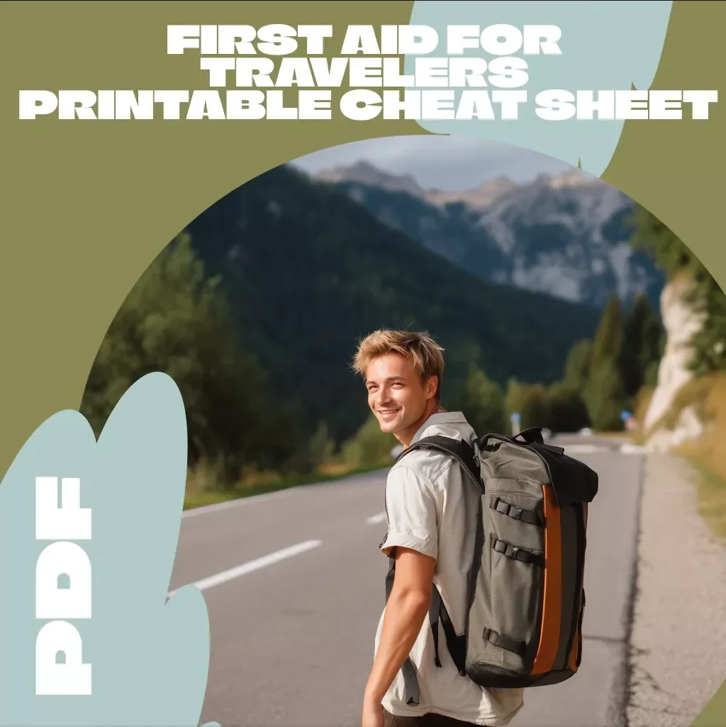 First Aid for Travelers Printable Cheat Sheet | Travel First Aid Kit Checklist | Emergency Medical Tips for Vacation & Abroad | Digital Download PDF