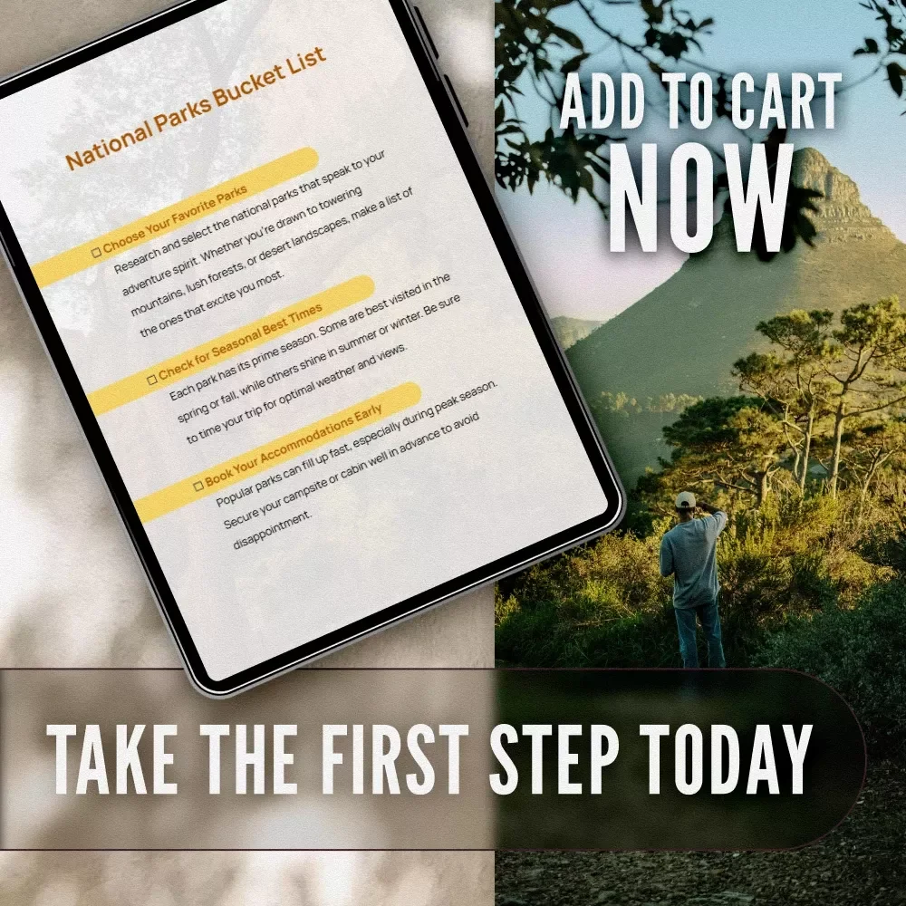 National Parks Bucket List Checklist | Printable Digital Download for USA Park Adventures, Hiking, Camping, and Travel Planning
