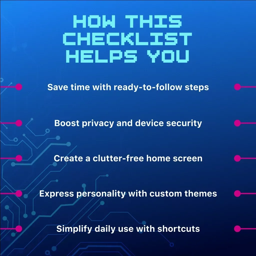 New Smartphone Personalization Checklist | Digital Download | Phone Setup Guide, eBook & Printable