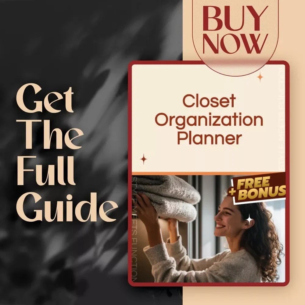 Closet Organization Planner | Printable Decluttering Guide, eBook & Checklist for Wardrobe Makeover, Storage Solutions & Space-Saving Tips