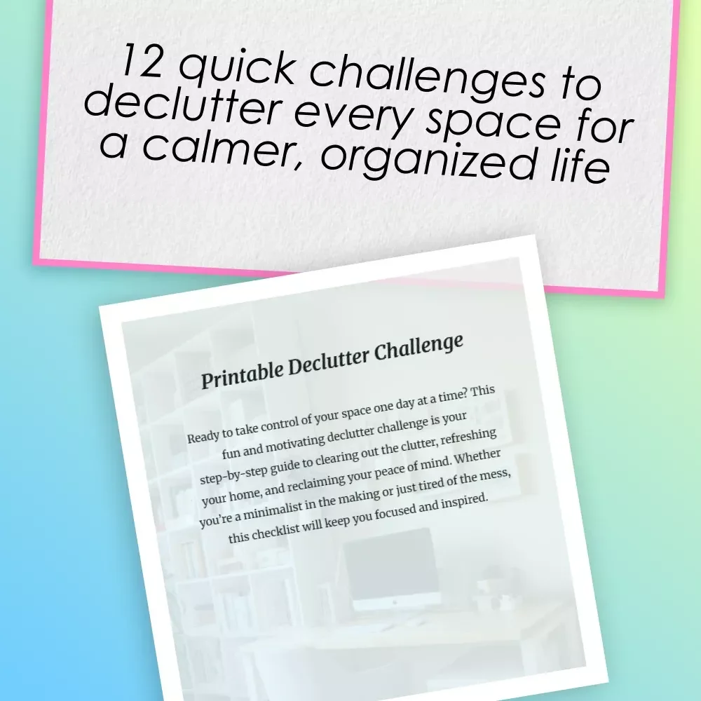 Printable Declutter Challenge Checklist | Minimalist Home Organization Guide | Digital Download to Simplify Your Space