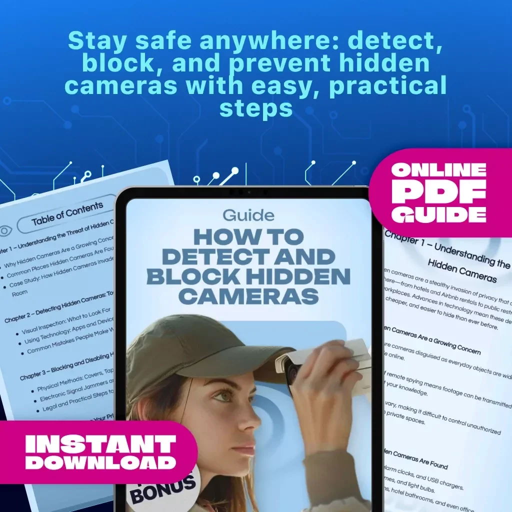 How to Detect and Block Hidden Cameras | Privacy Protection Guide, eBook, Digital Download for Security, Anti-Surveillance & Travel Safety