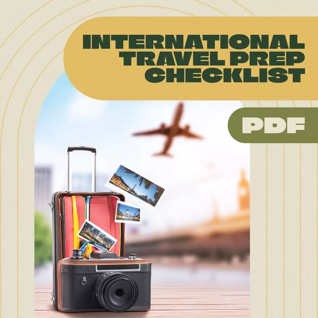 International Travel Prep Checklist | Printable PDF Packing Guide & Trip Planning Organizer for Stress-Free International Adventures | Digital Download