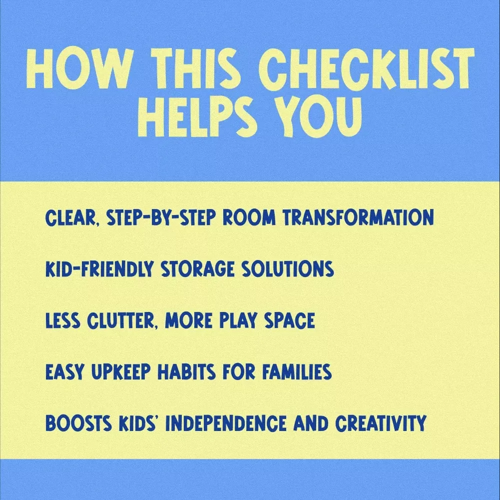 All-In-One Kids’ Room Organization Checklist | Printable Decluttering Guide for Toys, Clothes, Books & Storage Ideas | Digital Download