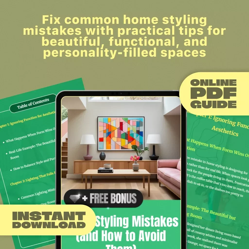 Home Styling Mistakes (and How to Avoid Them) | Interior Design Guide, Home Decor Tips, Digital Download for Stylish Functional Living