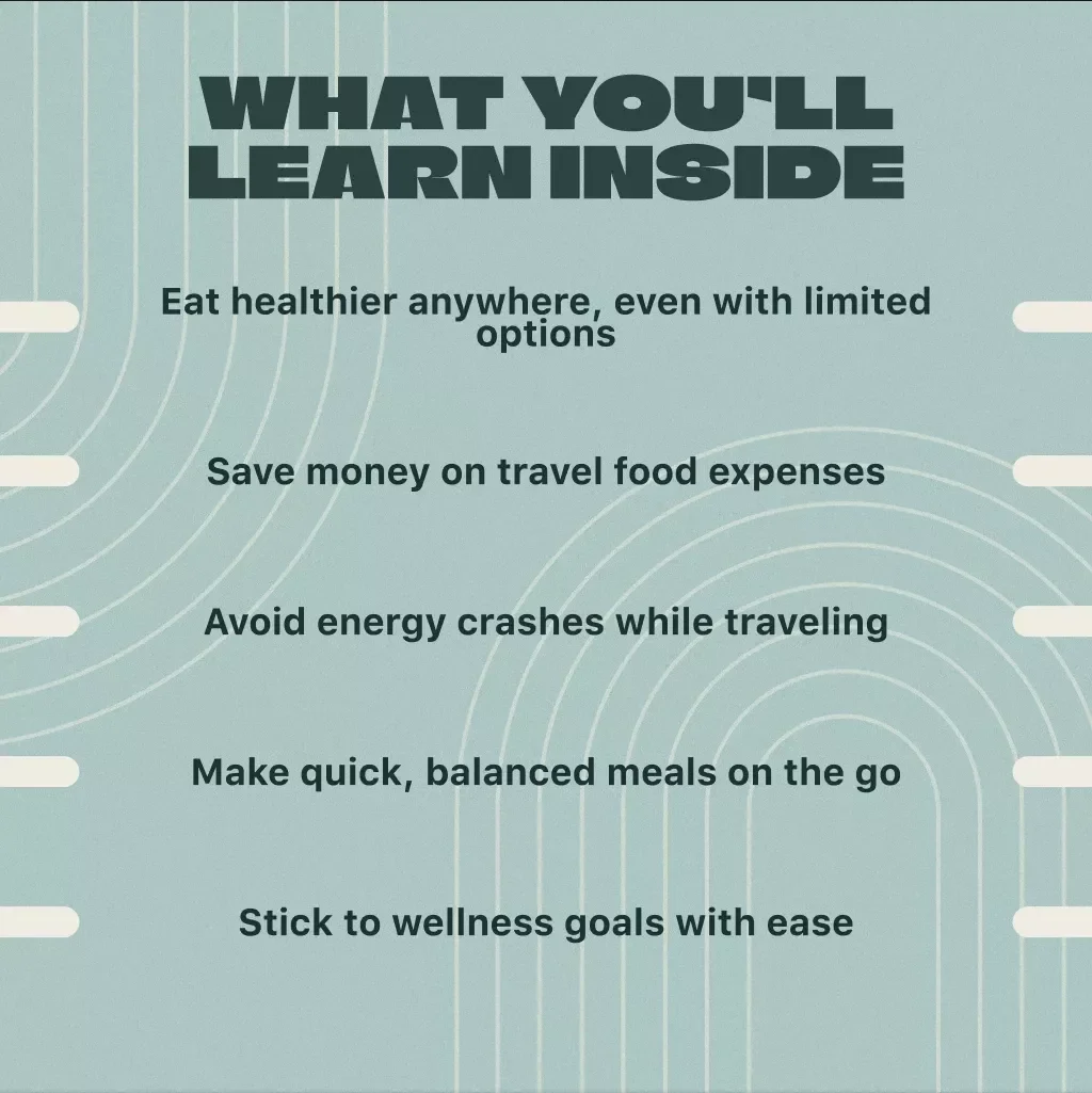 Healthy Eating While Traveling Guide | Digital Download for On-the-Go Nutrition, Travel Meal Planning & Healthy Snacks