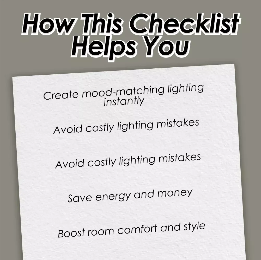 Lighting Design Planner Checklist | Printable Home & Interior Lighting Layout Guide | Digital Download eBook for Mood, Layering, Fixtures & Placement