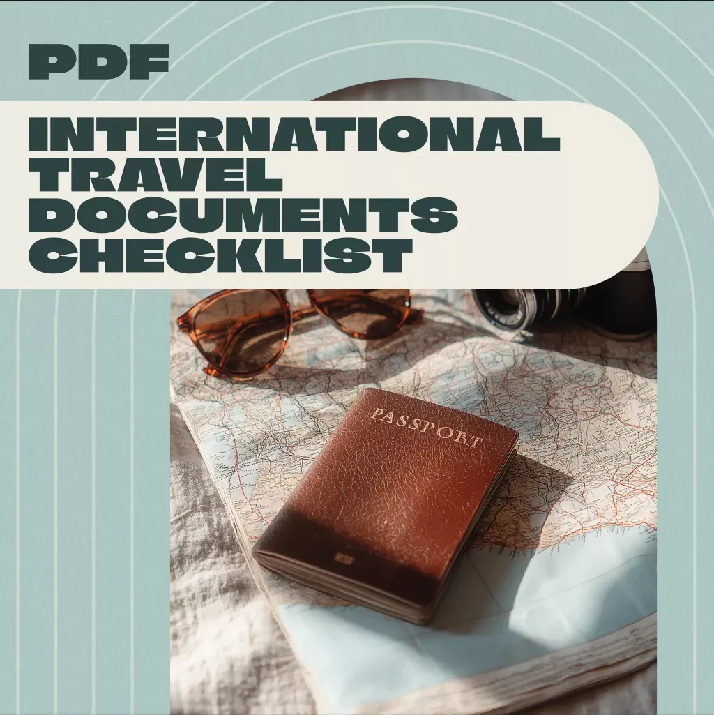 International Travel Documents Checklist – Printable & Digital PDF, Essential Travel Guide for Passports, Visas, Flights & More