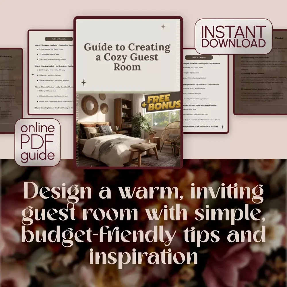 Guide to Creating a Cozy Guest Room | Digital Download eBook for Guest Bedroom Decorating, Interior Design & Hosting Tips