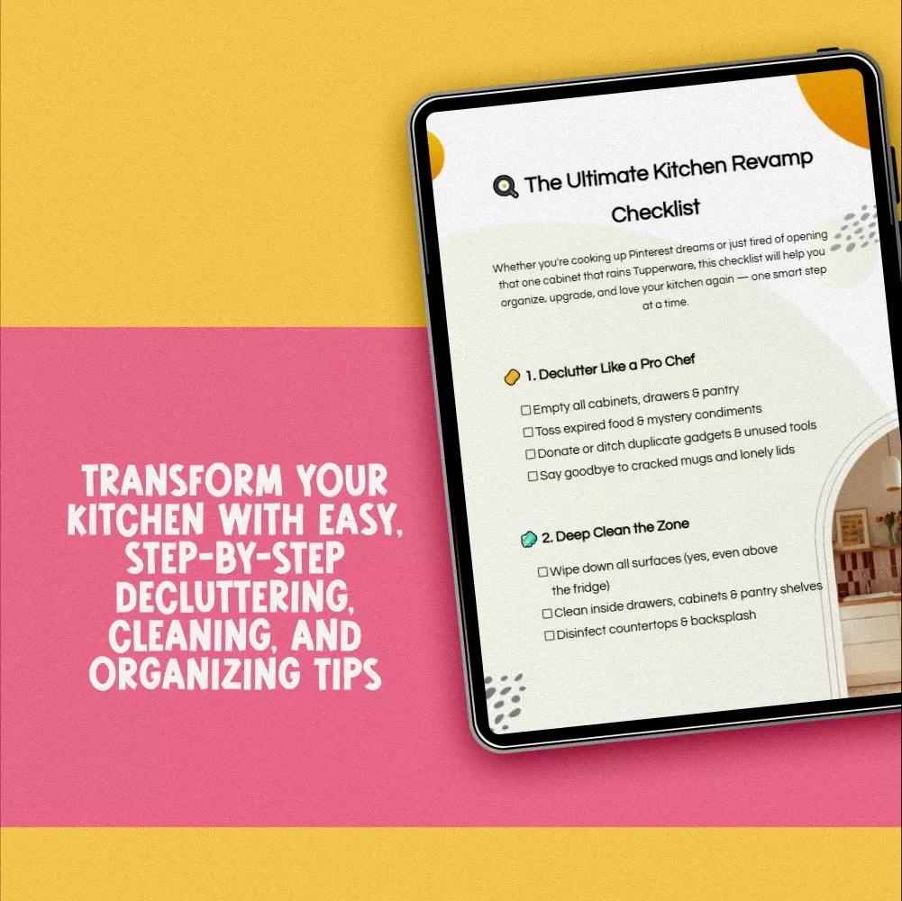 Kitchen Revamp Checklist | Printable Digital Download for Decluttering, Deep Cleaning & Organizing Your Kitchen