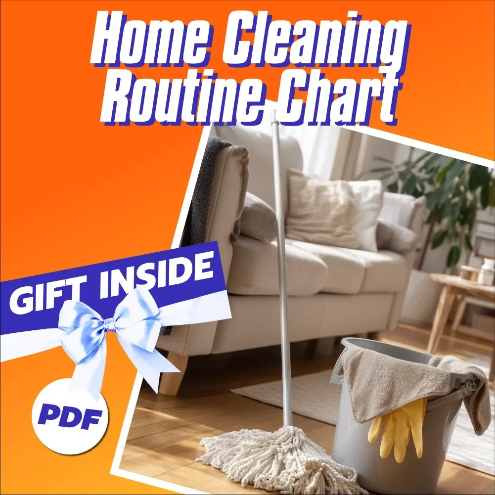 Home Cleaning Routine Chart | Printable Cleaning Checklist for Daily, Weekly, Monthly & Quarterly Chores | Digital Download Home Organization Guide