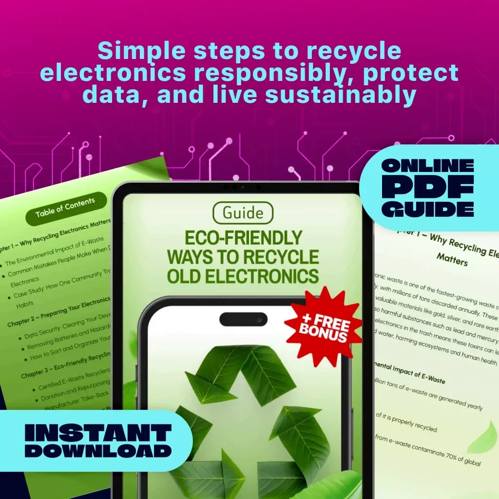 Eco-Friendly Ways to Recycle Old Electronics | Digital Download Guide | Sustainable Living, Zero Waste, Green Lifestyle Tips