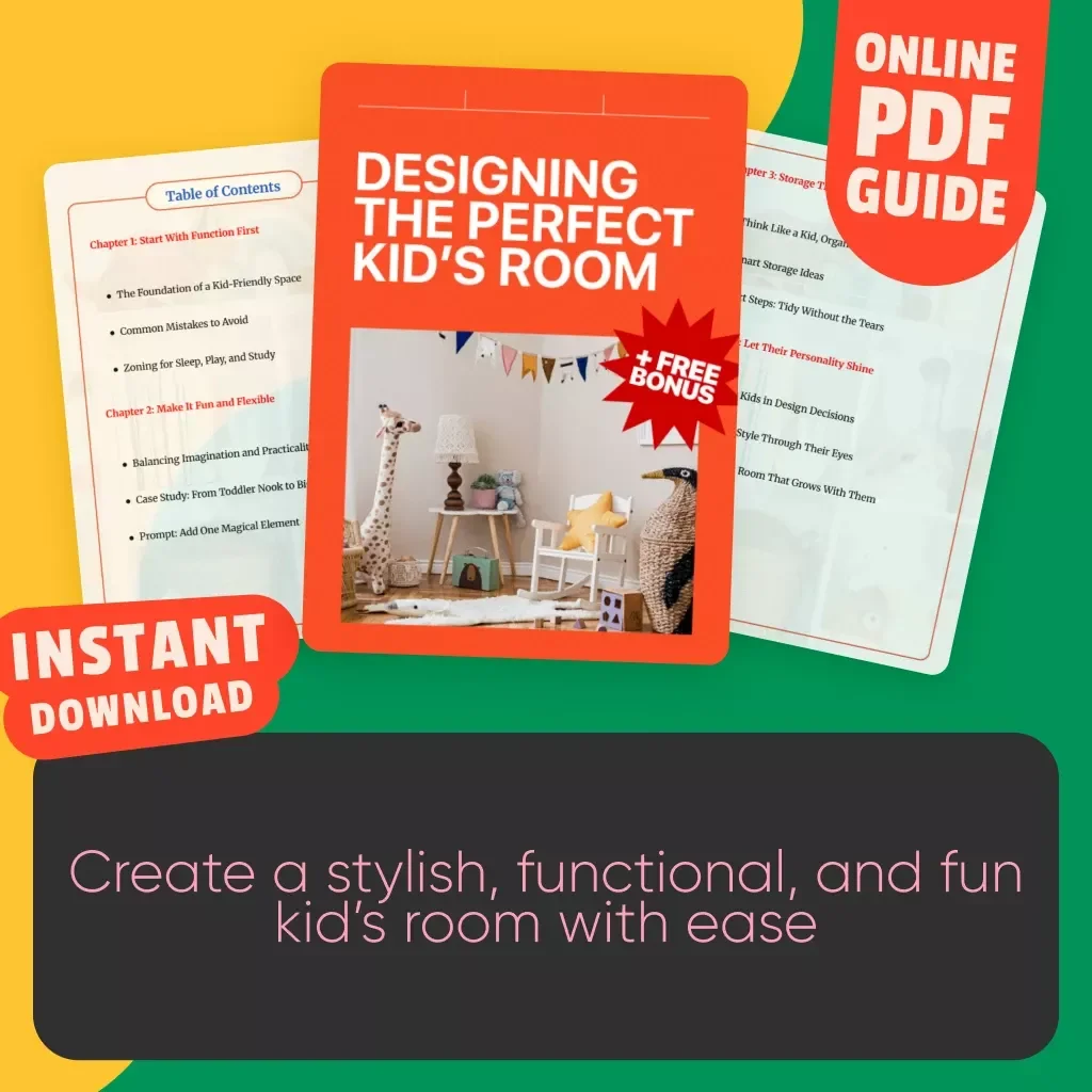 Designing the Perfect Kid’s Room | Digital Download Guide for Kid-Friendly Room Decor, Organization, and Storage Ideas