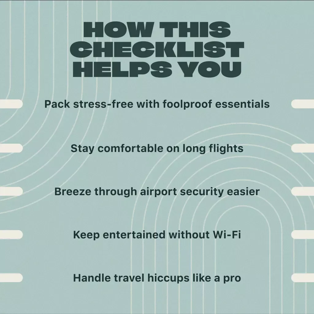 Carry-On Essentials Checklist | Printable Travel Packing Guide | Digital Download for Stress-Free Flights