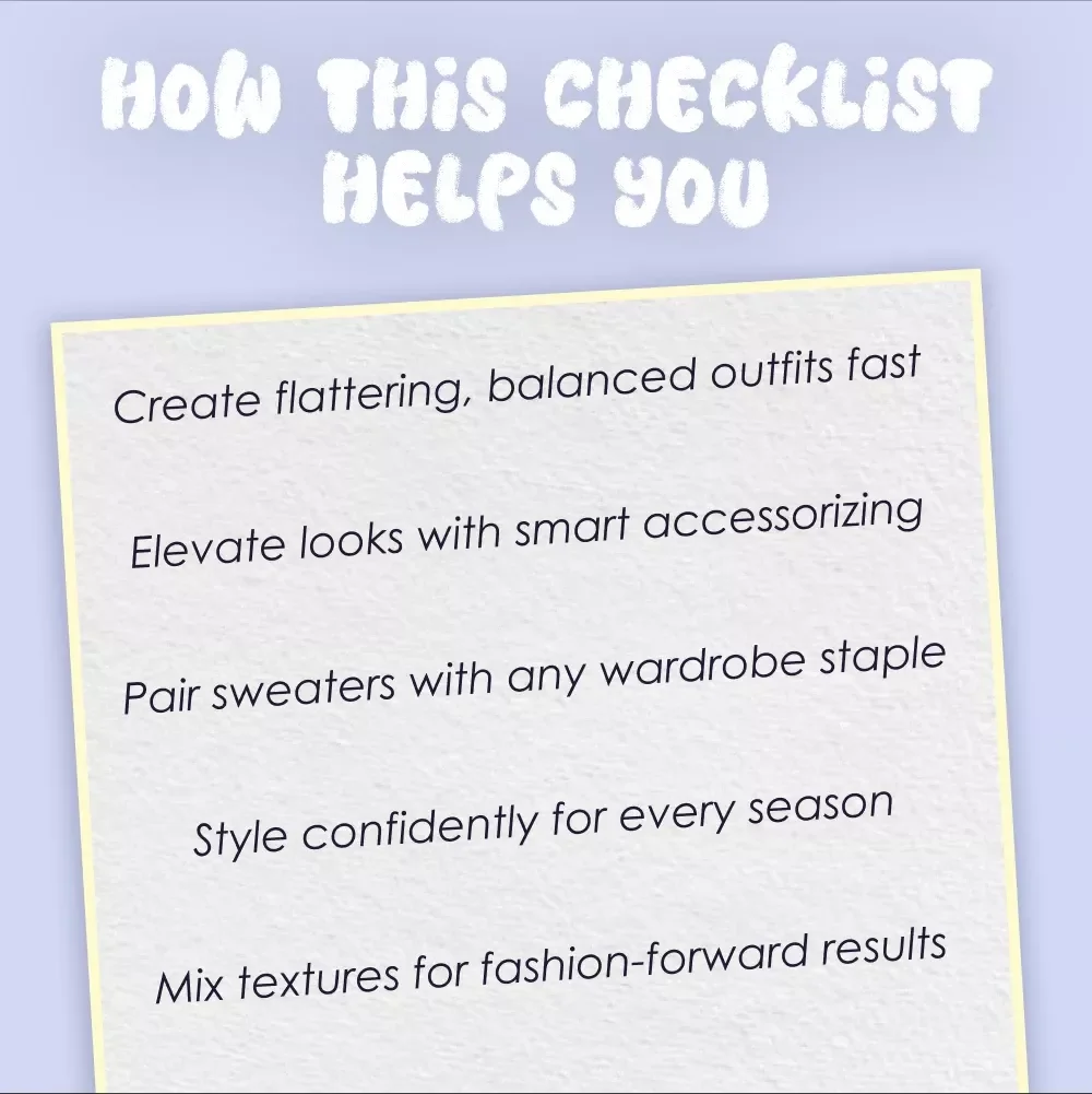 The Baggy Sweater Styling Checklist | How to Style Baggy Sweaters | Outfit Ideas & Fashion Tips Digital Download
