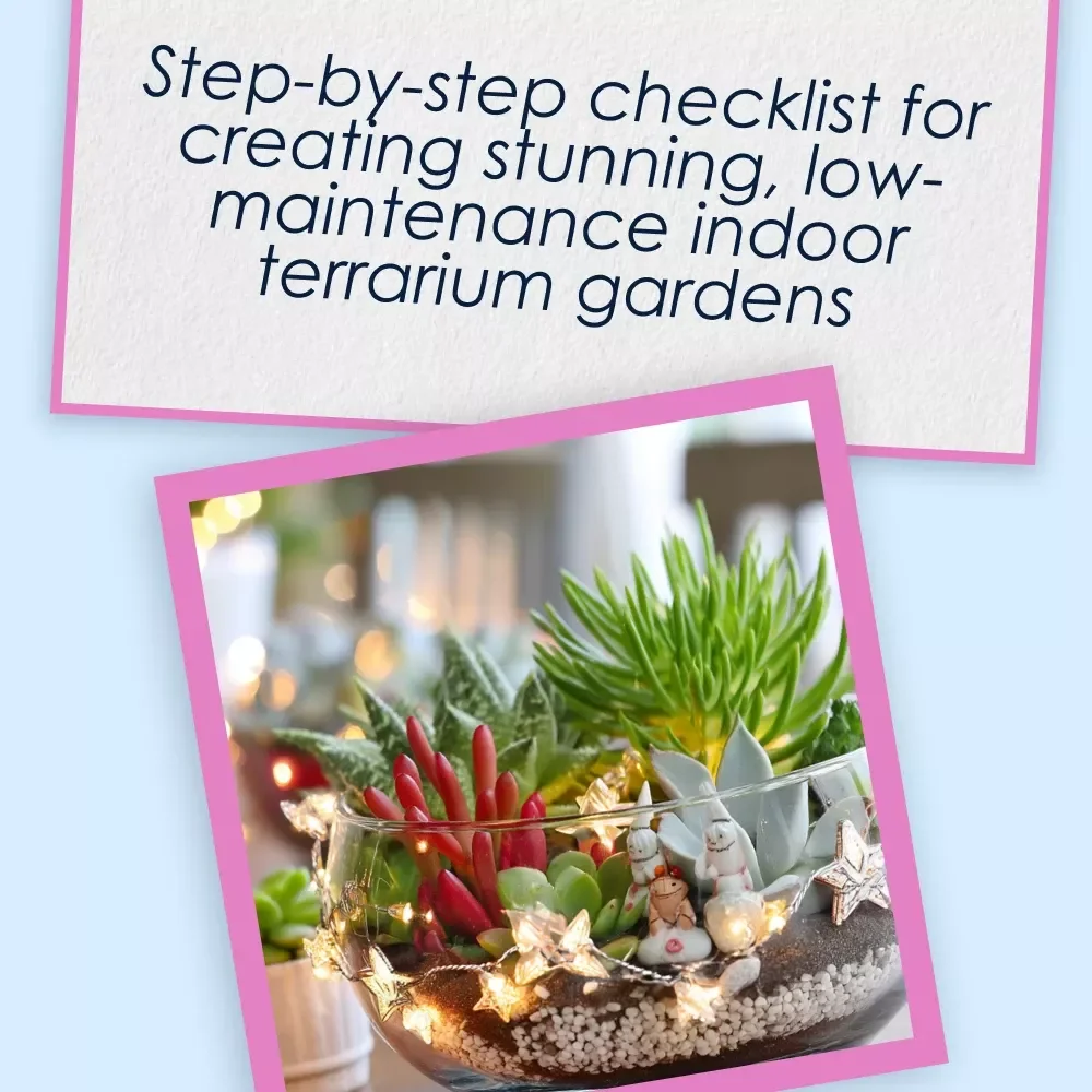 Terrarium Building Checklist | Digital Download Guide for DIY Indoor Garden, Succulent Care & Easy Plant Decor