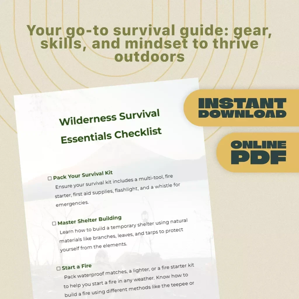 Wilderness Survival Essentials Checklist | Digital Download Survival Guide, eBook & Prep List for Outdoor Adventures, Hiking & Emergency Preparedness