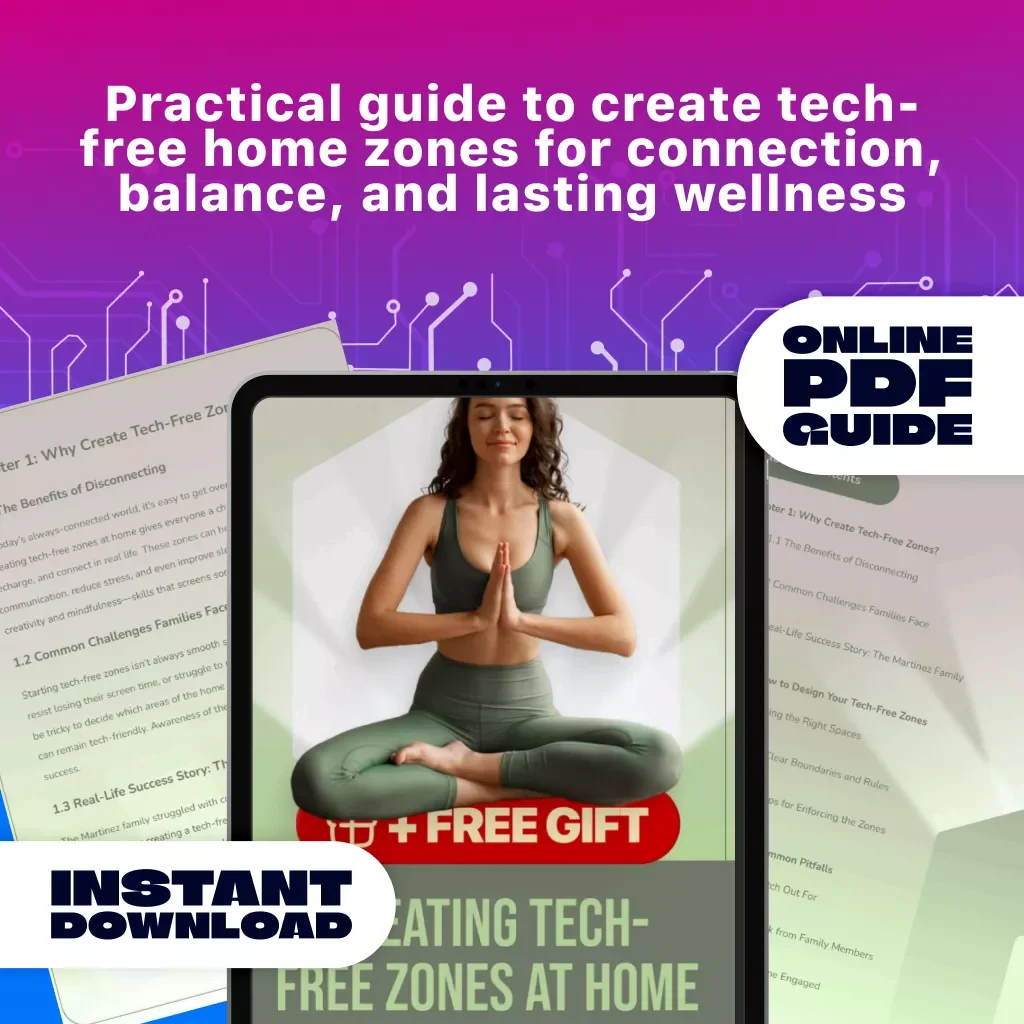 Creating Tech-Free Zones at Home | Digital Guide for Families | Screen-Free Living, Boundaries & Wellness eBook