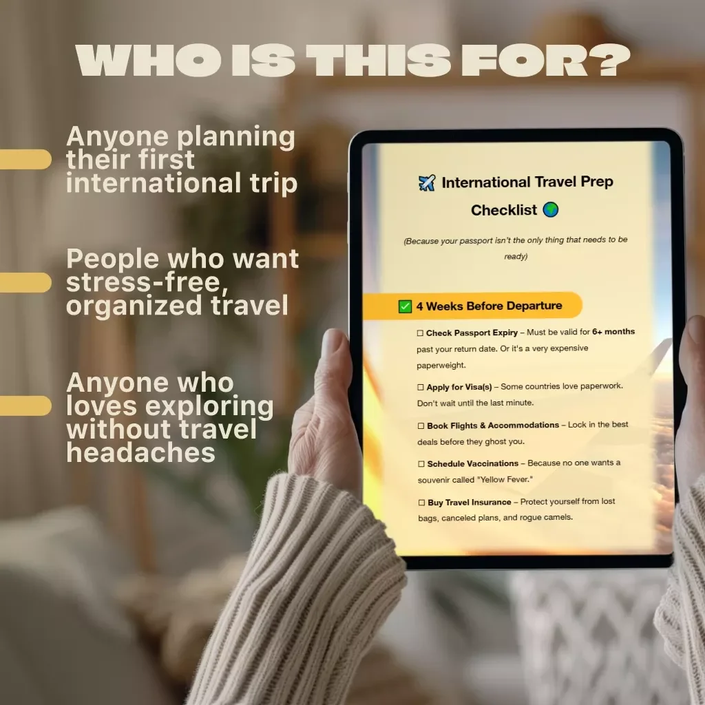 International Travel Prep Checklist | Printable PDF Packing Guide & Trip Planning Organizer for Stress-Free International Adventures | Digital Download