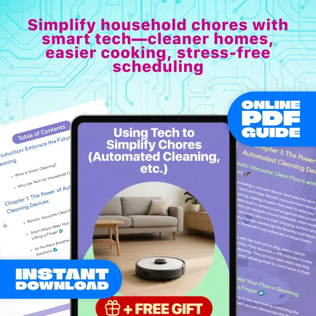Using Tech to Simplify Chores Guide | Smart Cleaning, Automated Household Tools, Digital eBook for Effortless Living