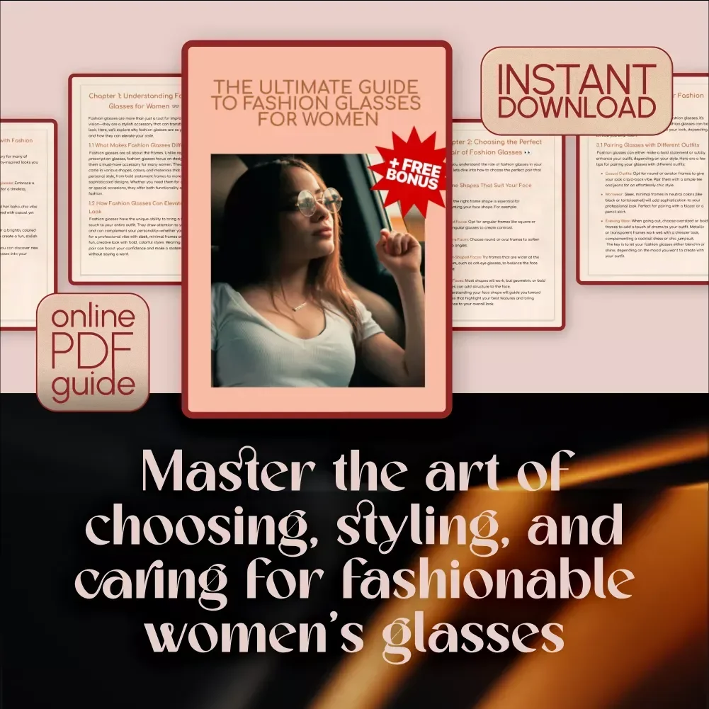 The Ultimate Guide to Fashion Glasses for Women | Stylish Frames, Face Shape Tips & Styling Inspiration – Digital Download